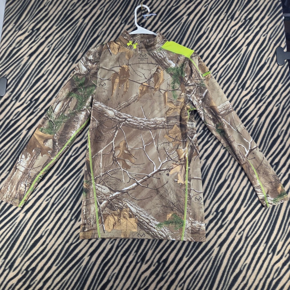 Under Armour Realtree Xtra Camo Scent Control Mock Neck Shirt Mens Small